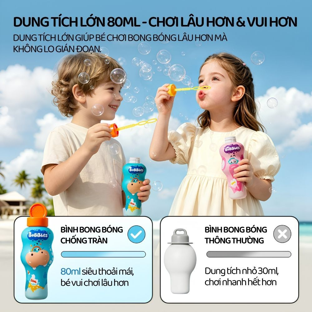 Đồ Chơi Thổi Bong Bóng Chống Tràn Cho Bé Mideer Bubble- Hà Mã 3+
