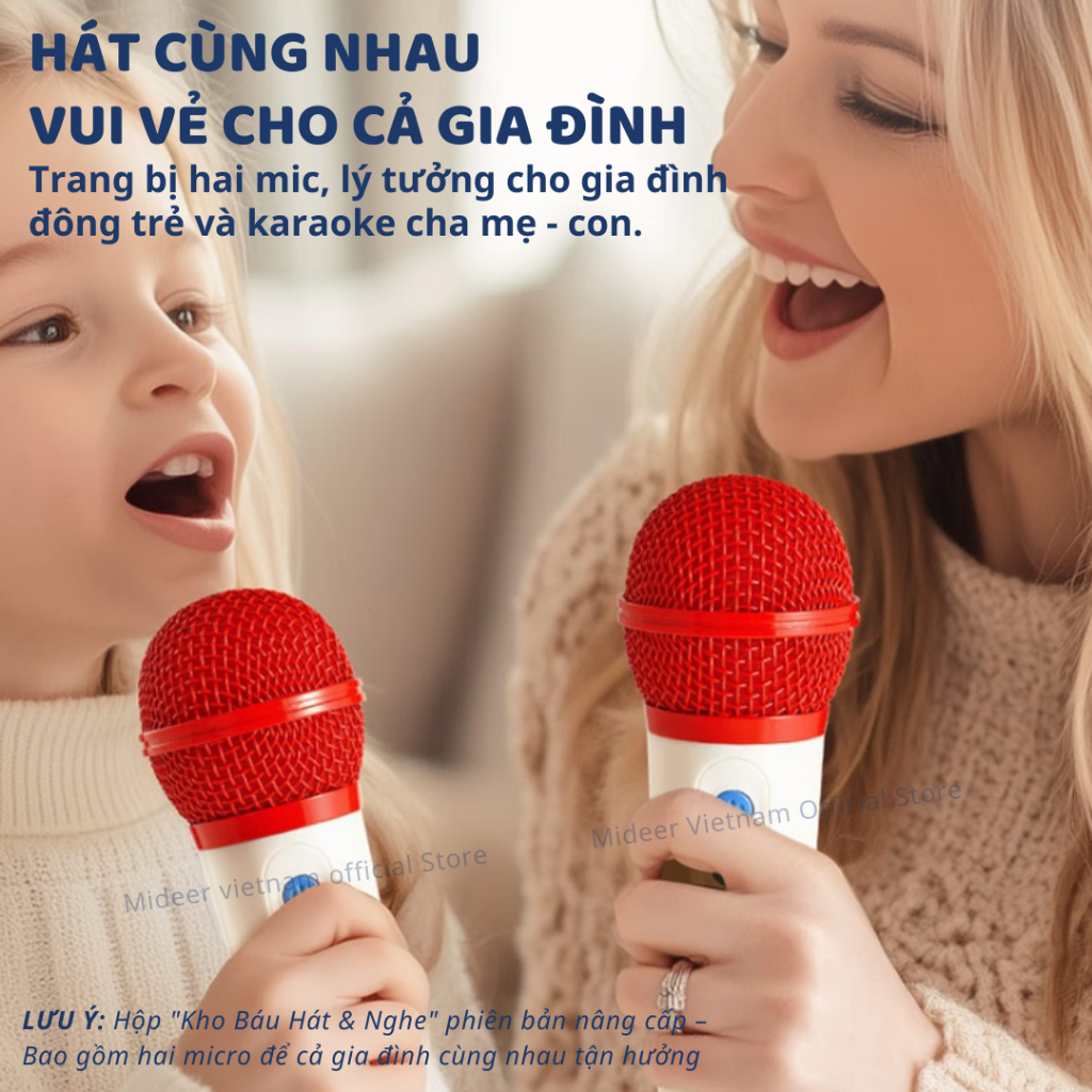 Loa Bluetooth Kèm Mic Mideer Versatile Singalone Microphone 3+