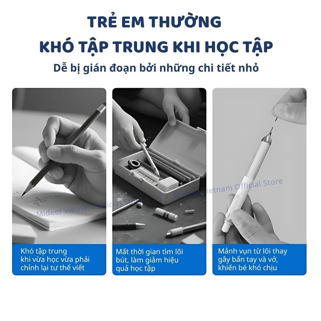 Bút Chì Kim Bấm Kèm Ngòi Refillable Capsule Automatic Pencil- Vàng
