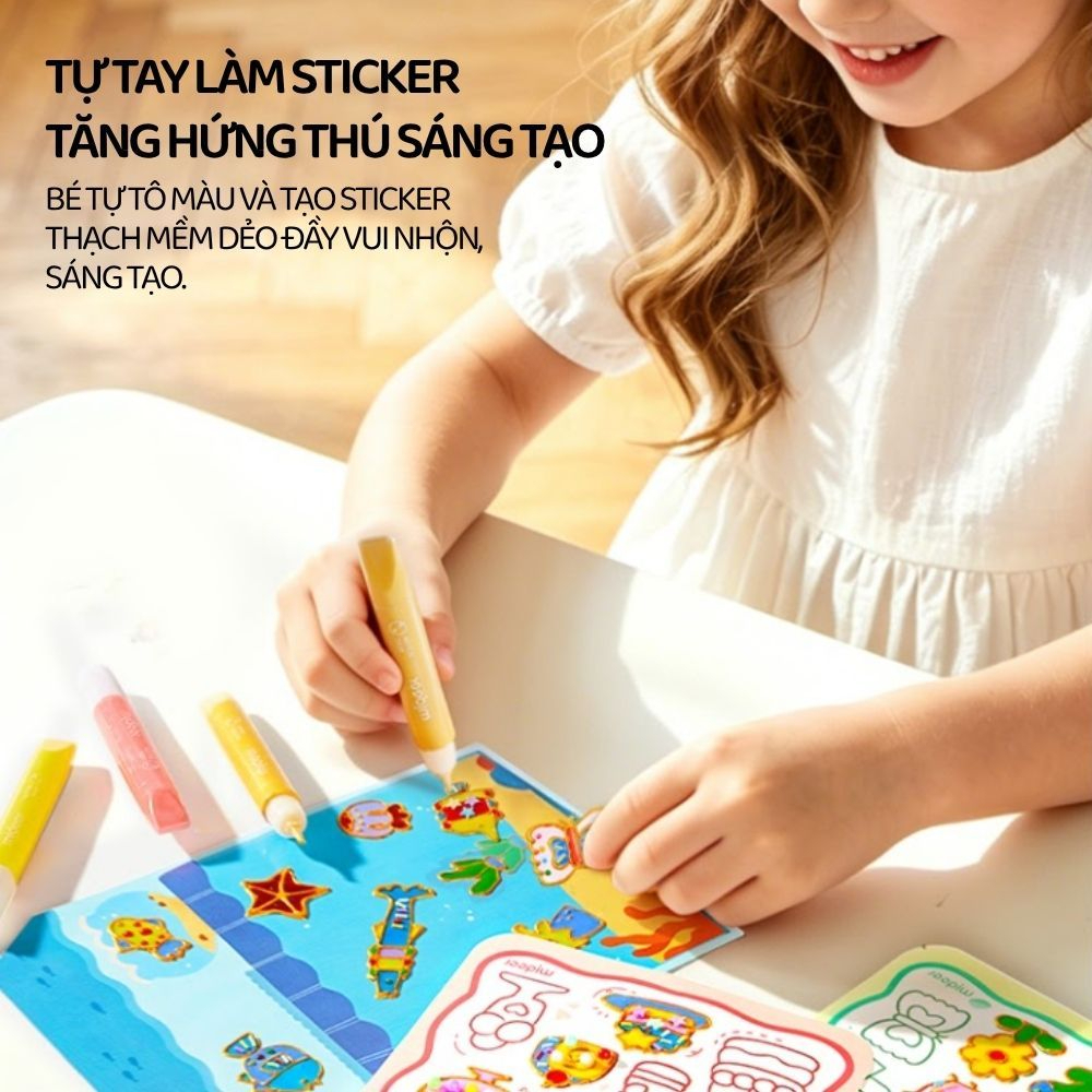 Đồ Chơi Tự Làm Sticker DIY Sáng Tạo Cho Bé Mideer Jelly Sticker Kit 3+