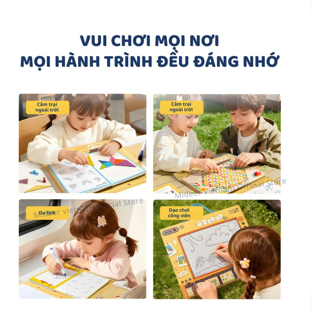 Đồ Chơi Bảng Vẽ Đa Năng Kèm Trò Chơi Mideer Sensory Book 3+