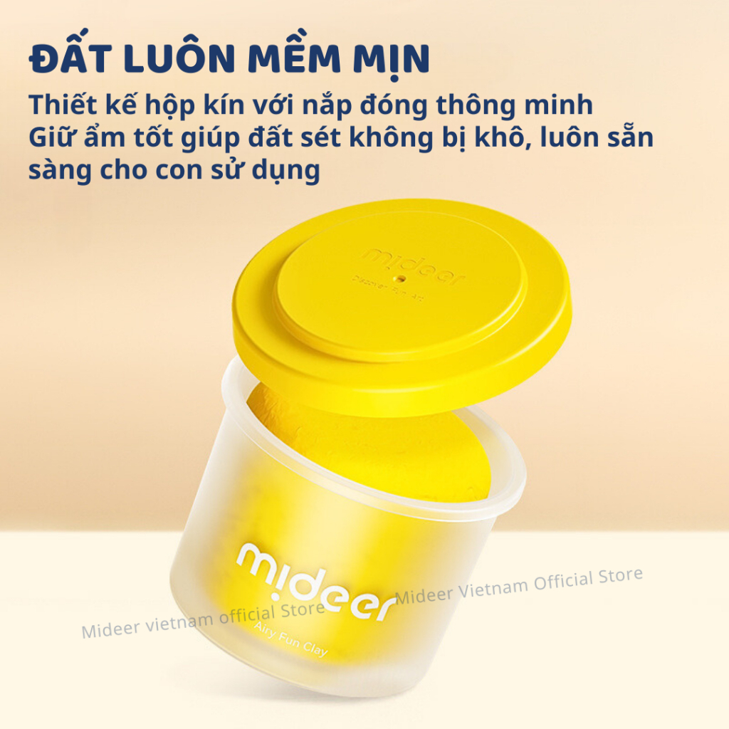 Đất Nặn Tự Khô Mideer Airy Fun Clay 36 Màu 3+