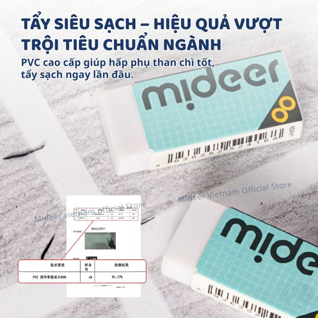 Tẩy Bút Chì Siêu Sạch Không Vụn Mideer Clean Eraser 3+