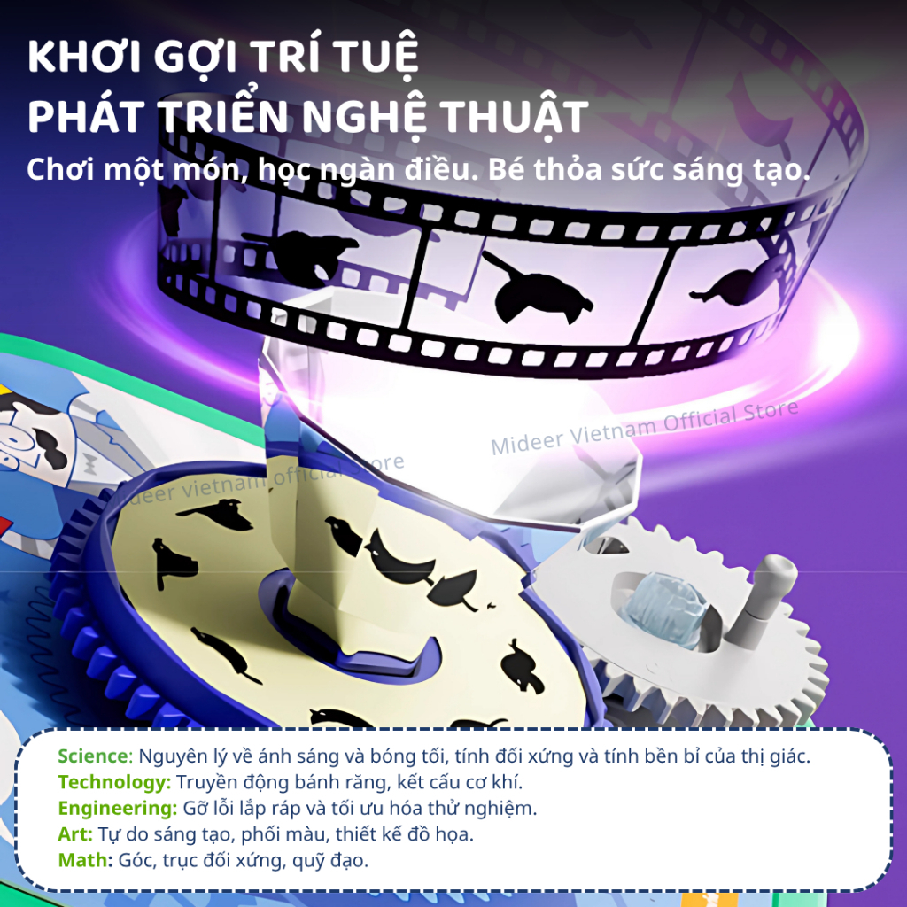 Đồ Chơi STEM Lắp Ráp Bánh Răng Mideer Gear Projector 3+
