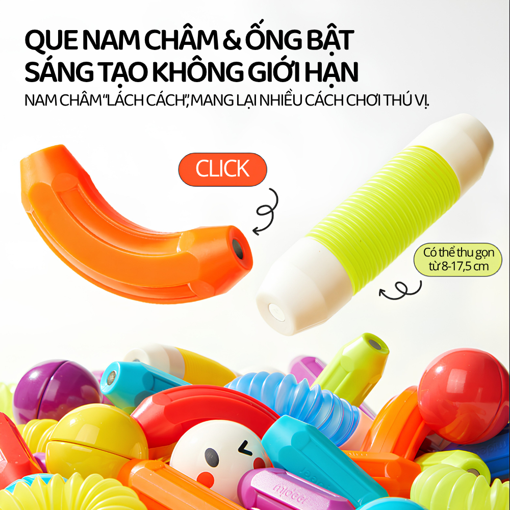 Đồ Chơi Xếp Hình Nam Châm Mideer Rainbow Magnetic Building Sticks 26 Chi Tiết 3+