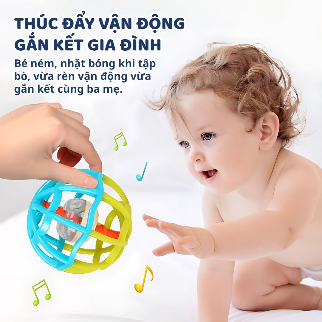 Đồ Chơi Lục Lạc Xúc Xắc Cầm Tay Cho Bé Sơ Sinh Goodway Baby Gym Ball 2m+