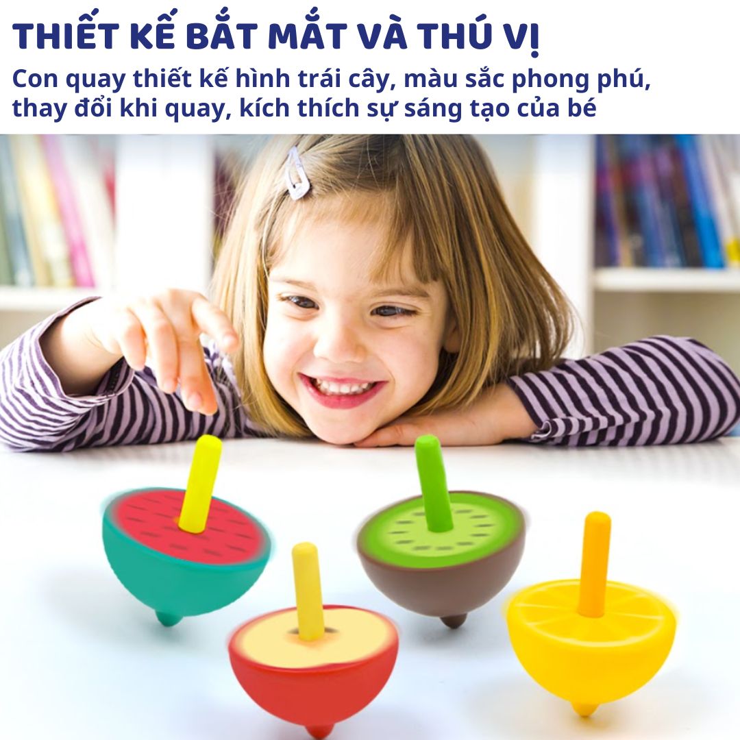Con Quay Gỗ Cho Bé Mideer Mini Spinning Tops Spinner 3+