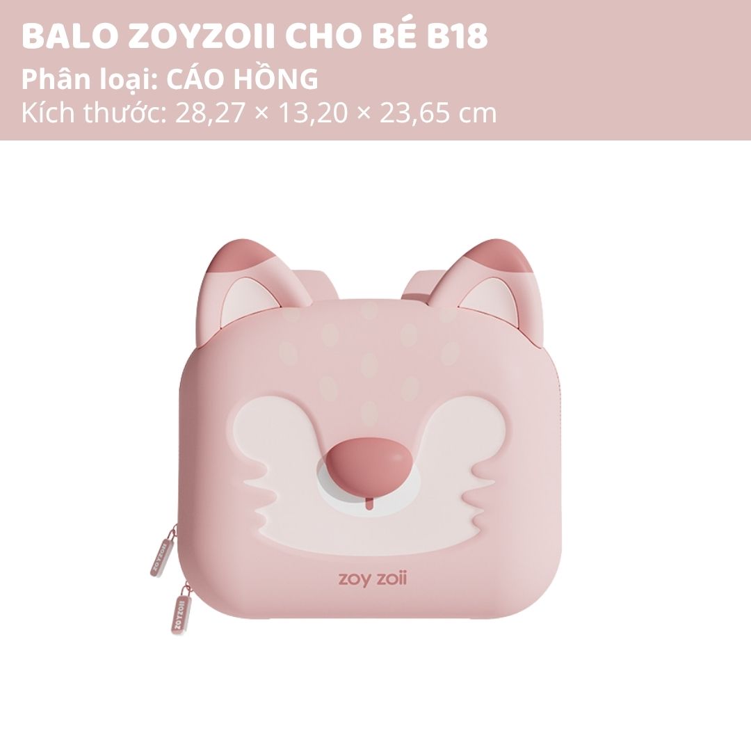 Balo Cho Bé Mầm Non Zoyzoii Animal Series School Bag B18- Cáo Hồng