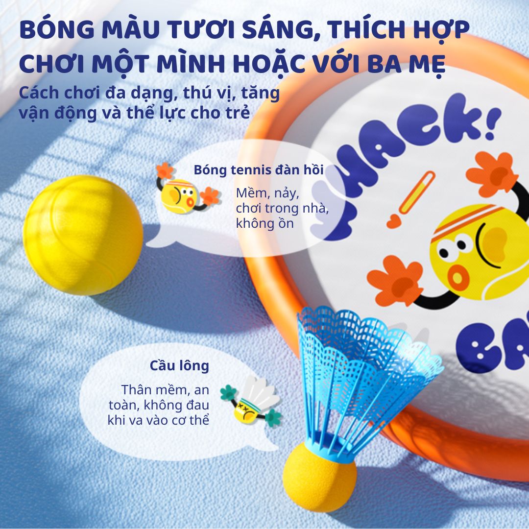 Vợt Cầu Lông Tennis Cho Bé Mideer Kids Entry-Level Racket 2 In 1