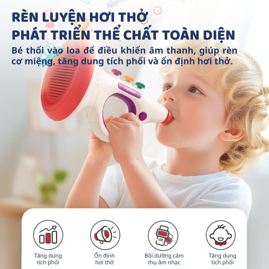Kèn Thổi Cho Bé Mideer Lung Training Horn 3+