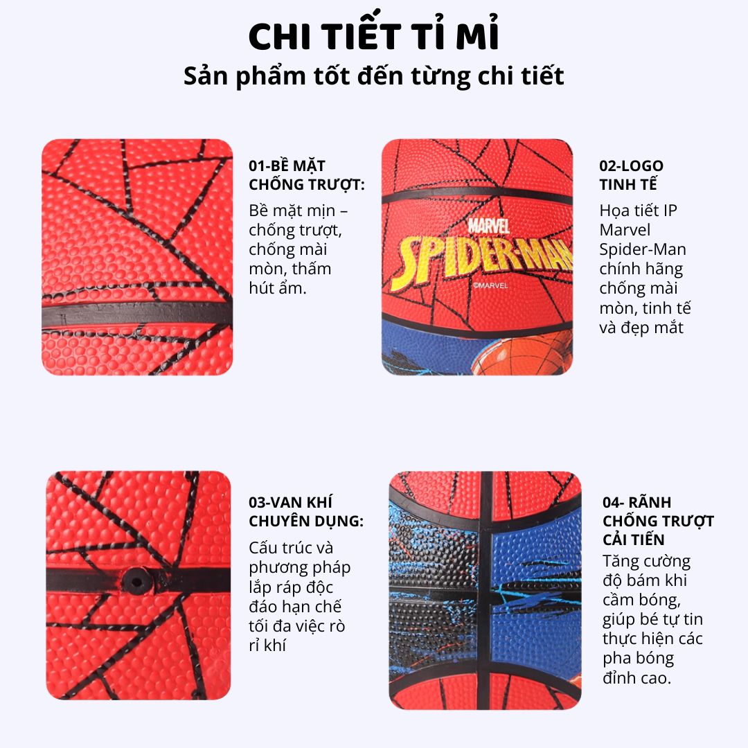 Bóng Rổ Trẻ Em Size 5 Chính Hãng Mesuca Marvel- Spider Man 3+