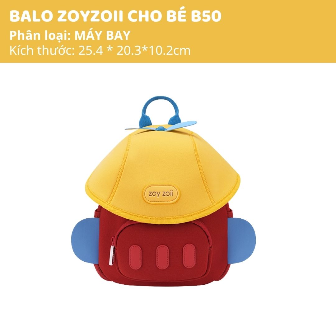 Balo Cho Bé Mầm Non Zoyzoii Mushroom Series B50- Máy Bay