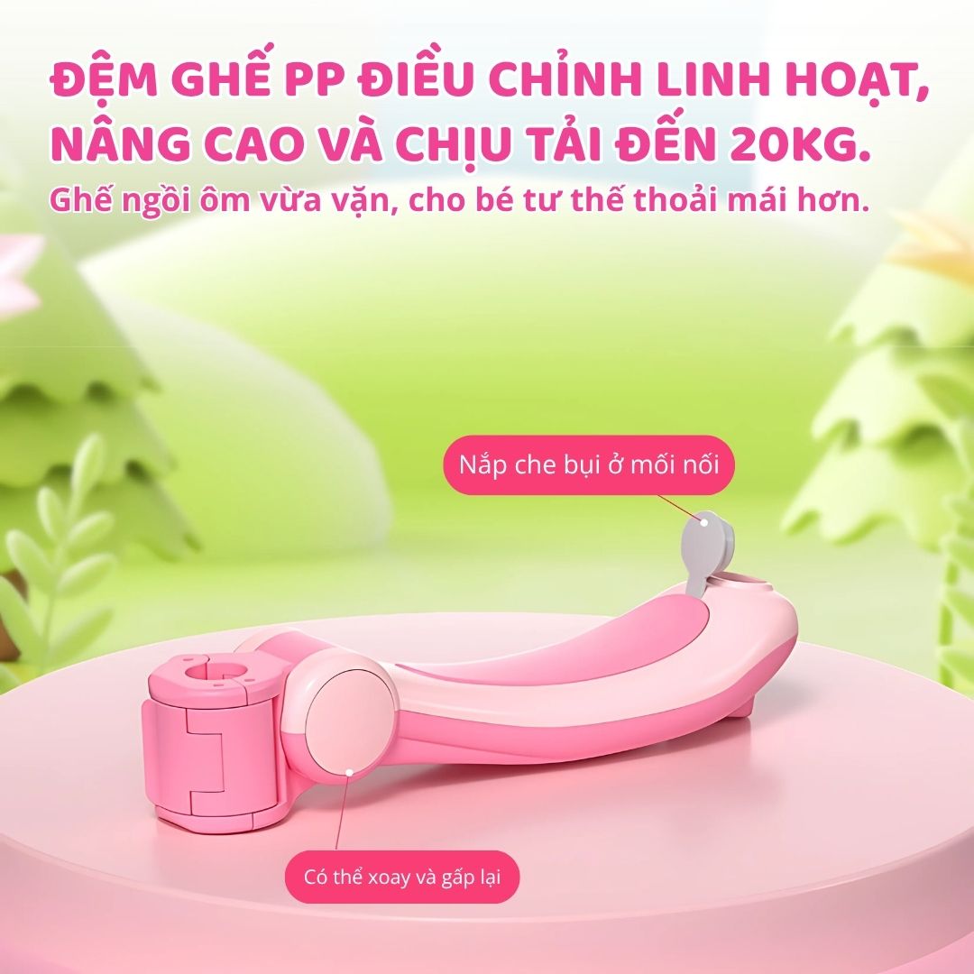 Xe Scooter Gấp Gọn Kèm Ghế Ngồi Và Tay Đẩy 3in1 Mesuca Disney- Stitch 2+