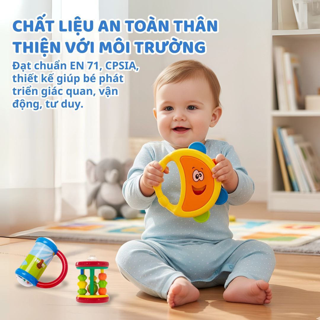 Đồ Chơi Lục Lạc Xúc Xắc Cầm Tay Cho Bé Sơ Sinh Goodway Baby Gym Ball 2m+