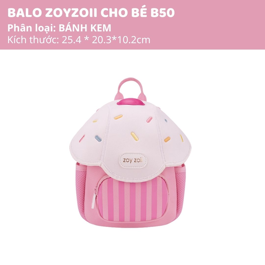 Balo Cho Bé Mầm Non Zoyzoii Mushroom Series B50- Bánh Kem
