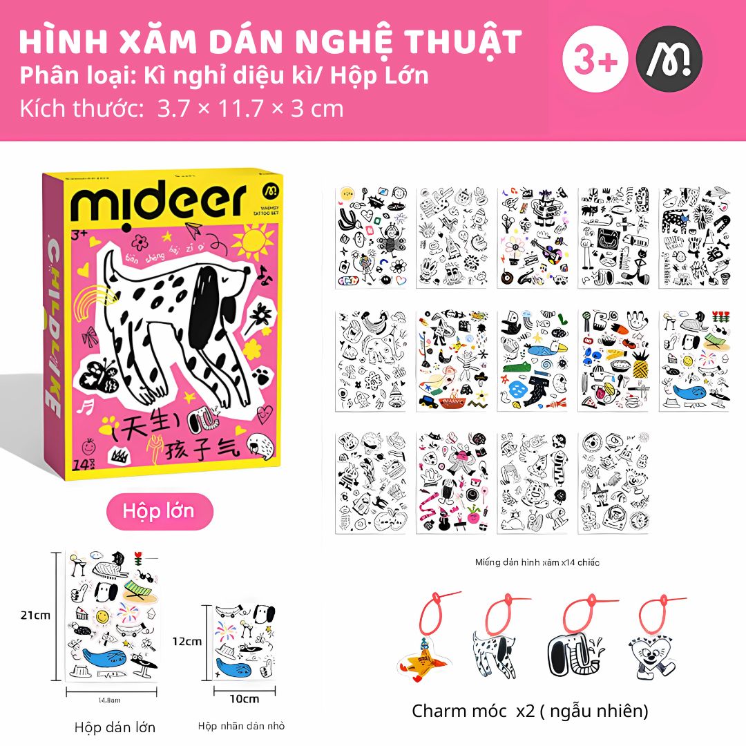 Hình Xăm Tạm Thời Cho Bé Mideer Playful Tattoo Stickers Deluxe Edition 3+