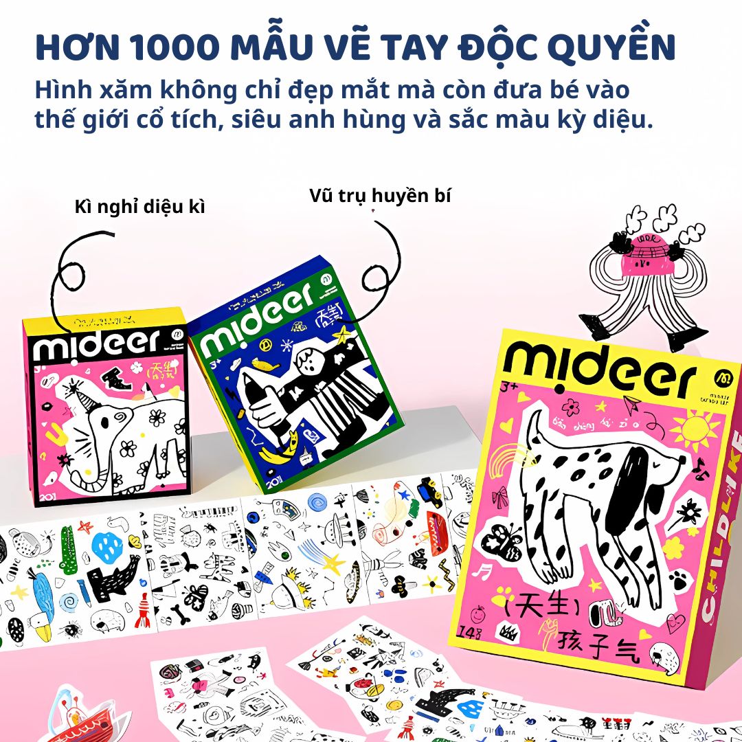 Hình Xăm Tạm Thời Cho Bé Mideer Playful Tattoo Stickers Basic Edition 3+