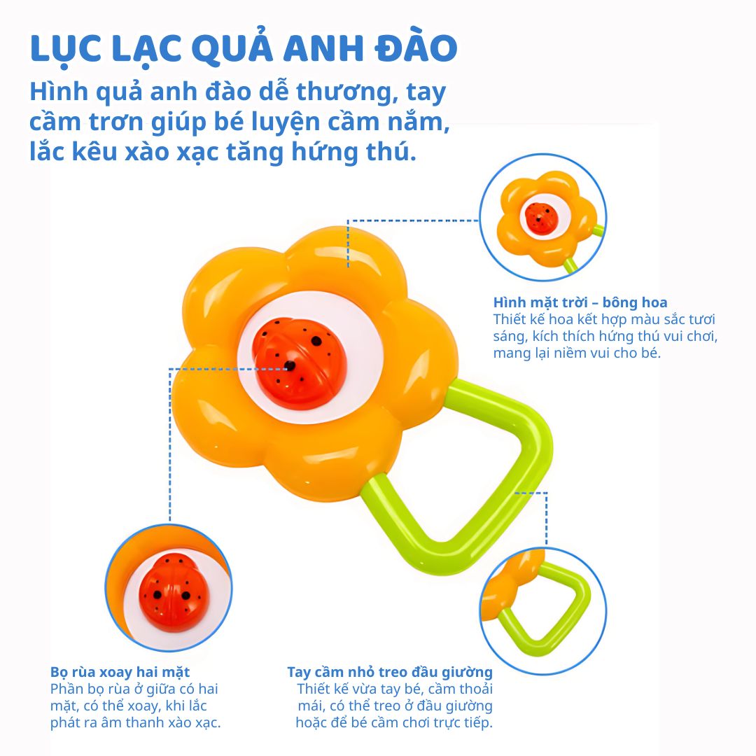 Đồ Chơi Lục Lạc Xúc Xắc Cầm Tay Cho Bé Sơ Sinh Goodway Baby Gym Ball 2m+