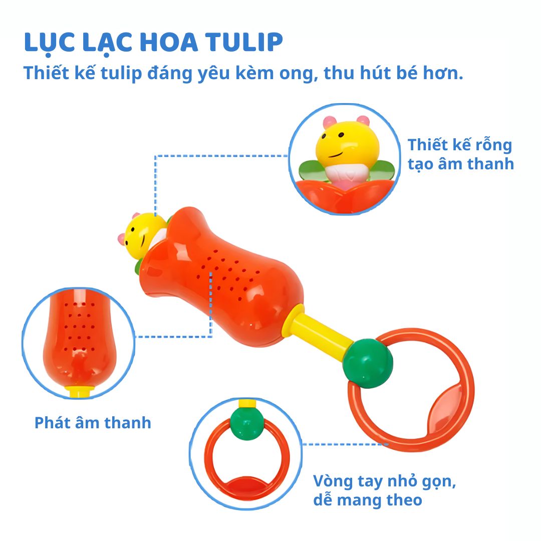 Đồ Chơi Lục Lạc Xúc Xắc Cầm Tay Cho Bé Sơ Sinh Goodway Baby Gym Ball 2m+
