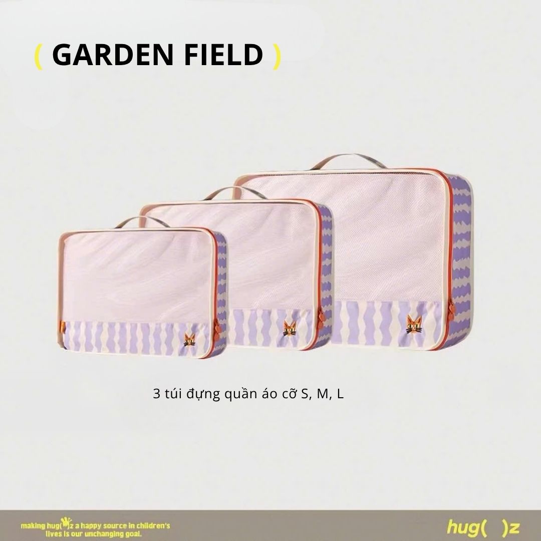 Combo 3 Túi Đựng Đồ Du Lịch Gấp Gọn Hugz- Garden Field