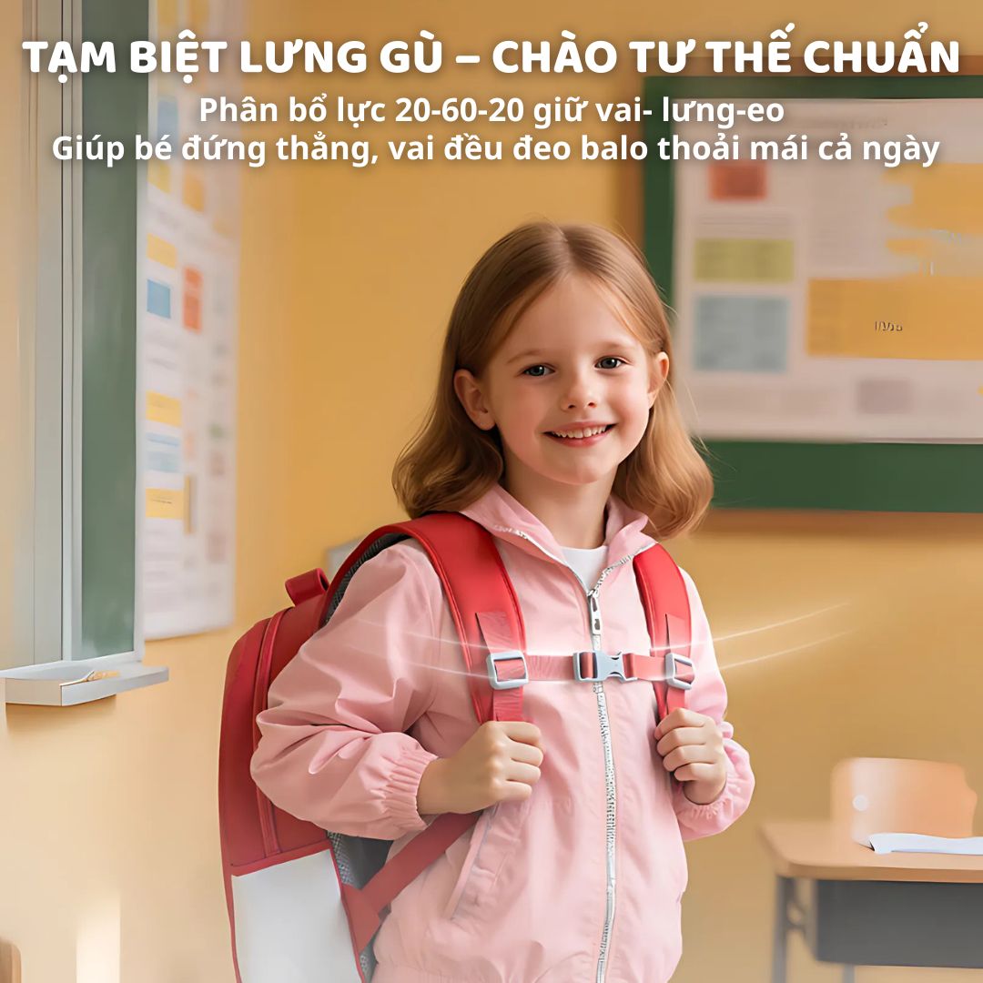 Balo Cho Bé Tiểu Học Zoyzoii Kids Backpack B19 Cầu Vồng