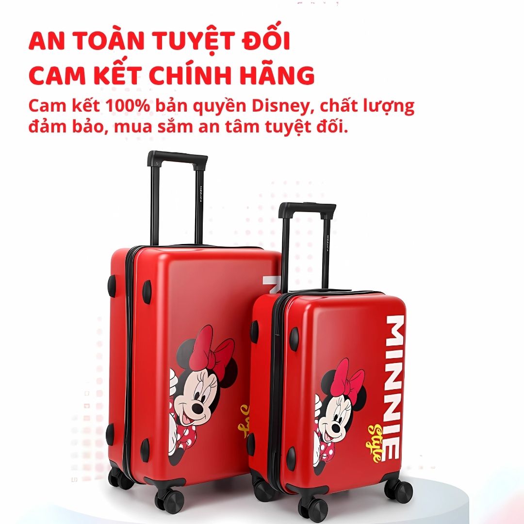 Vali Mickey Cho Bé Du Lịch Chính Hãng Mesuca Disney Minnie Mouse 24 Inches