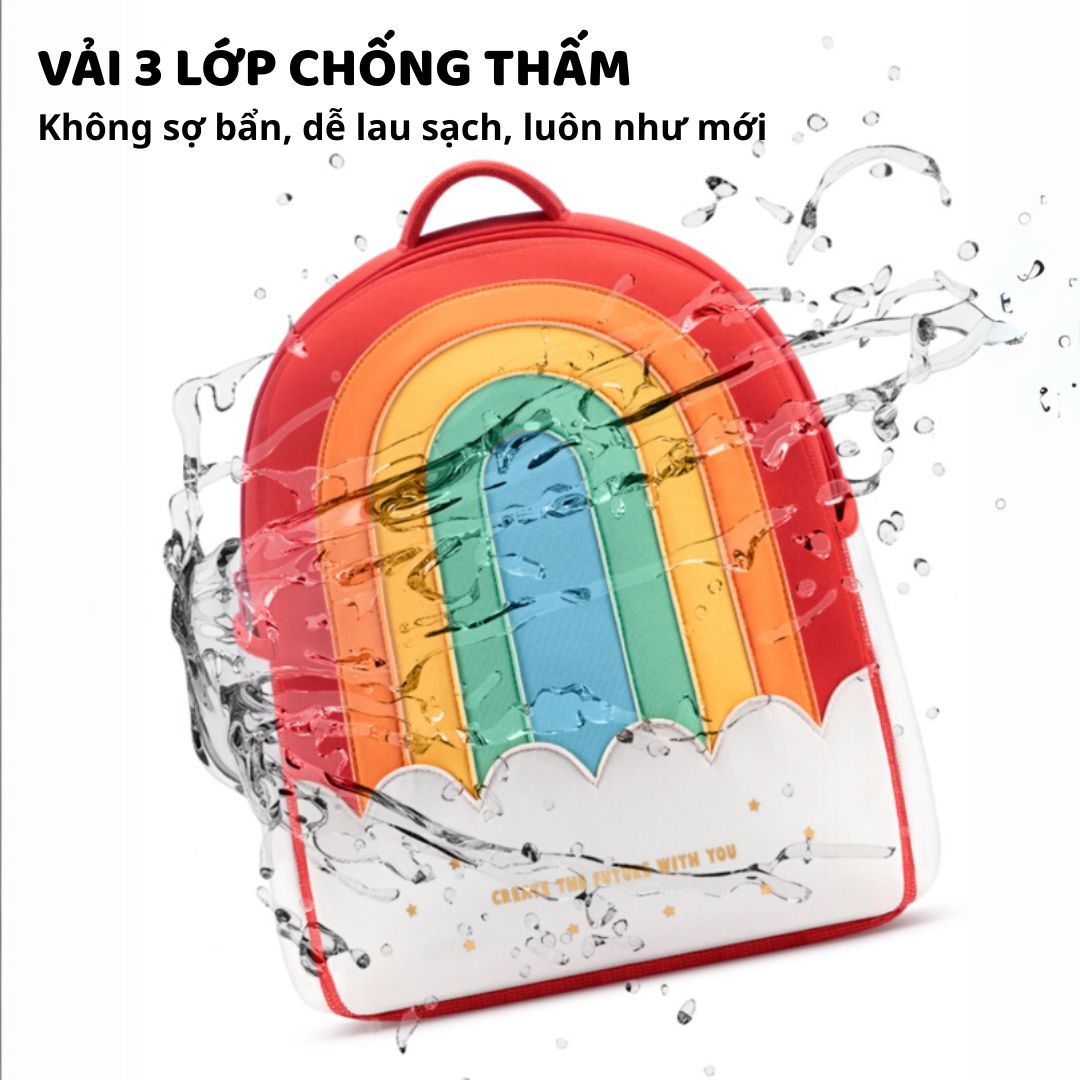 Balo Cho Bé Tiểu Học Zoyzoii Kids Backpack B19 Cầu Vồng