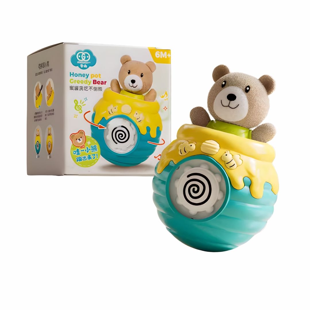 Lật Đật Hình Gấu Phát Nhạc Cho Bé Tập Bò Goodway Pop-up Bear- Màu Xanh 3m+