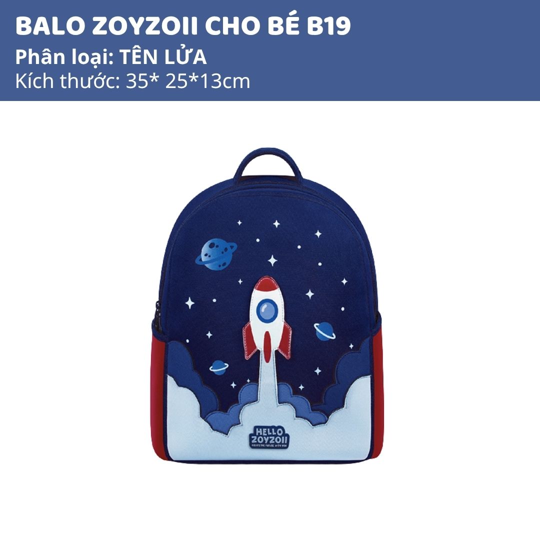 Balo Cho Bé Tiểu Học Zoyzoii Kids Backpack B19 Tên Lửa