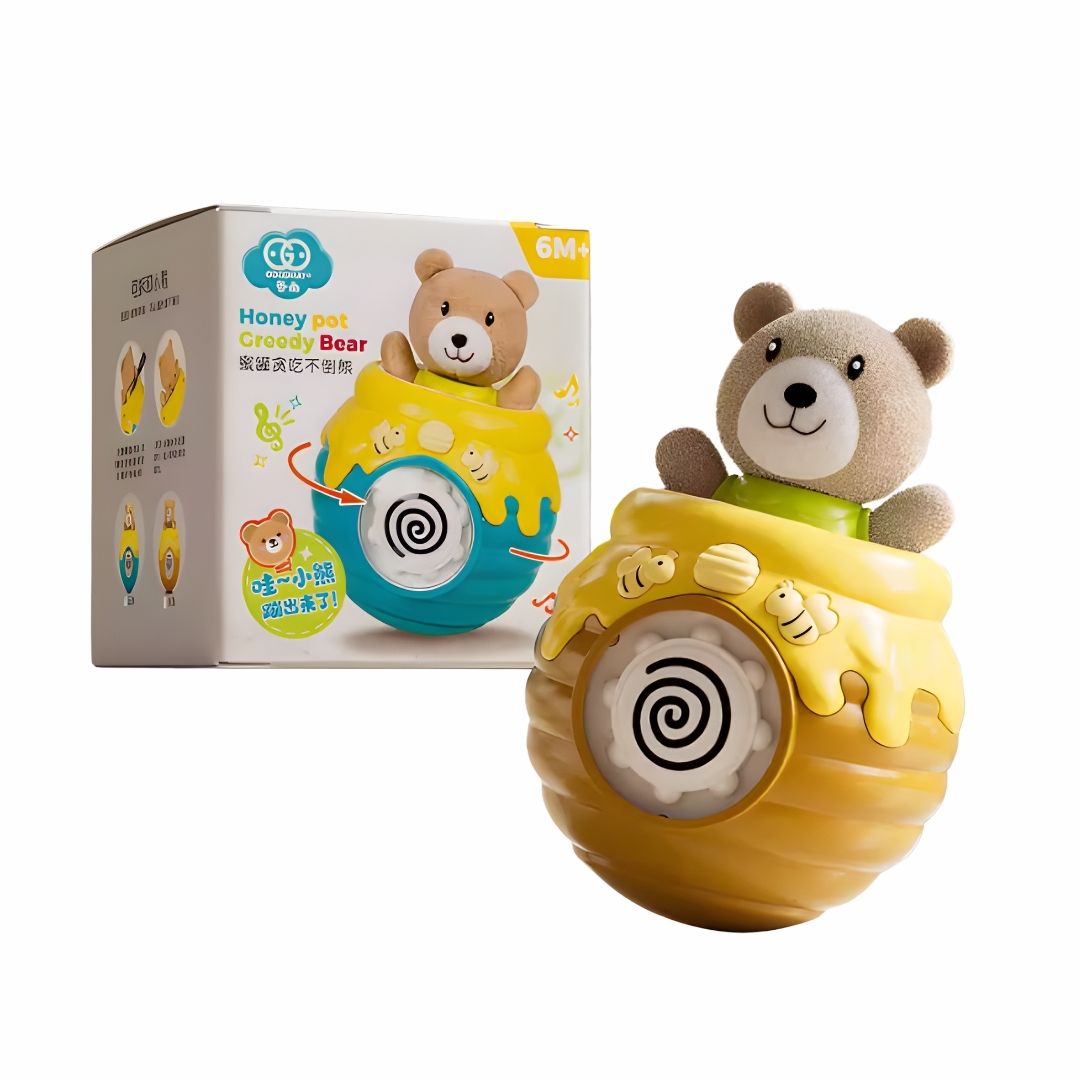 Lật Đật Hình Gấu Phát Nhạc Cho Bé Tập Bò Goodway Pop-up Bear- Màu Vàng 3m+