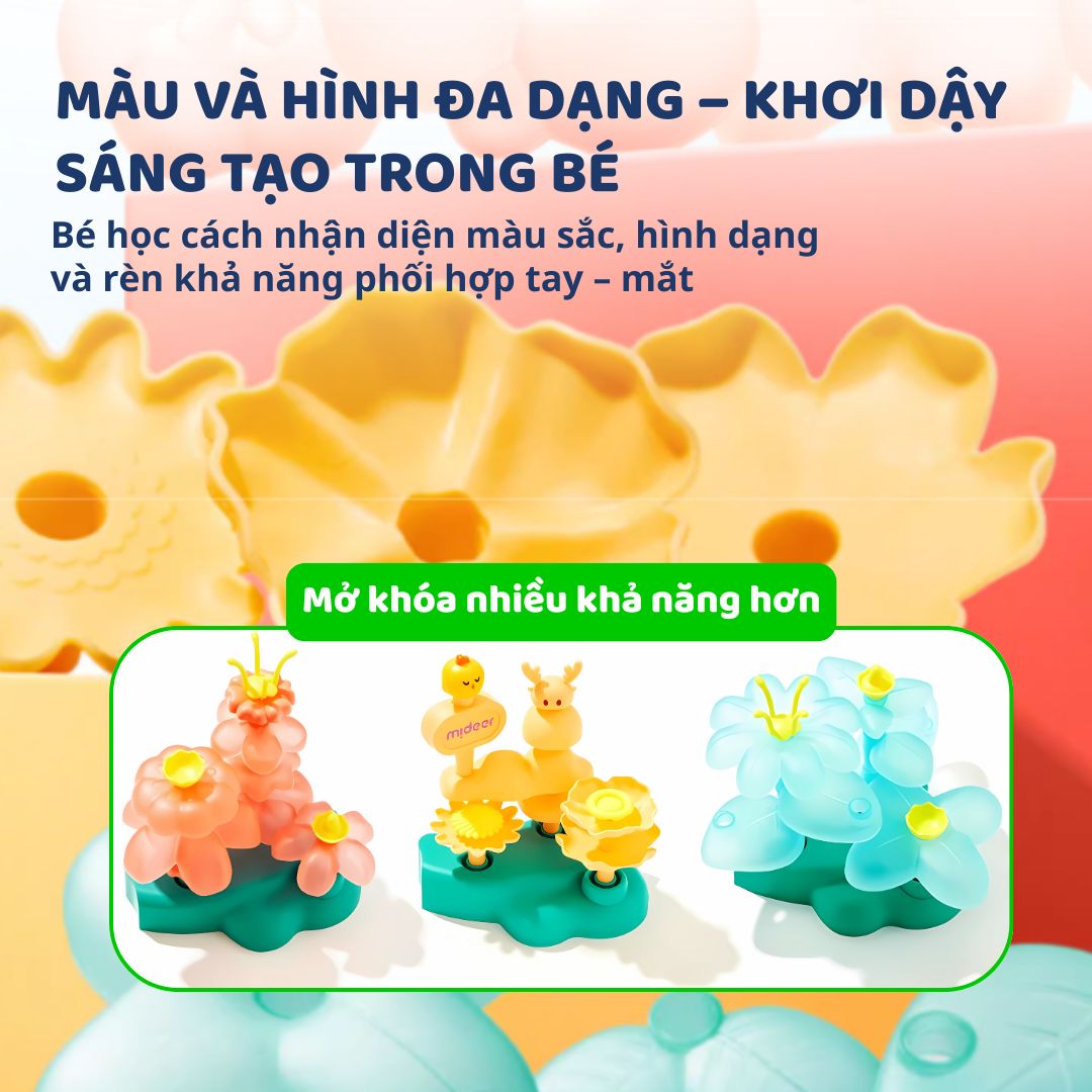 Đồ Chơi Lắp Ráp Bánh Răng Mideer Rotating Garden Puzzle Blocks 3+