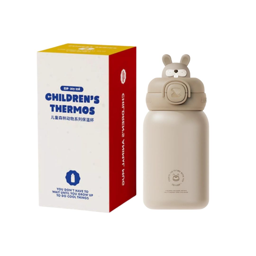 Bình Giữ Nhiệt Cho Bé Zoyzoii Animal Series Thermos Cup E8- Thỏ Xám