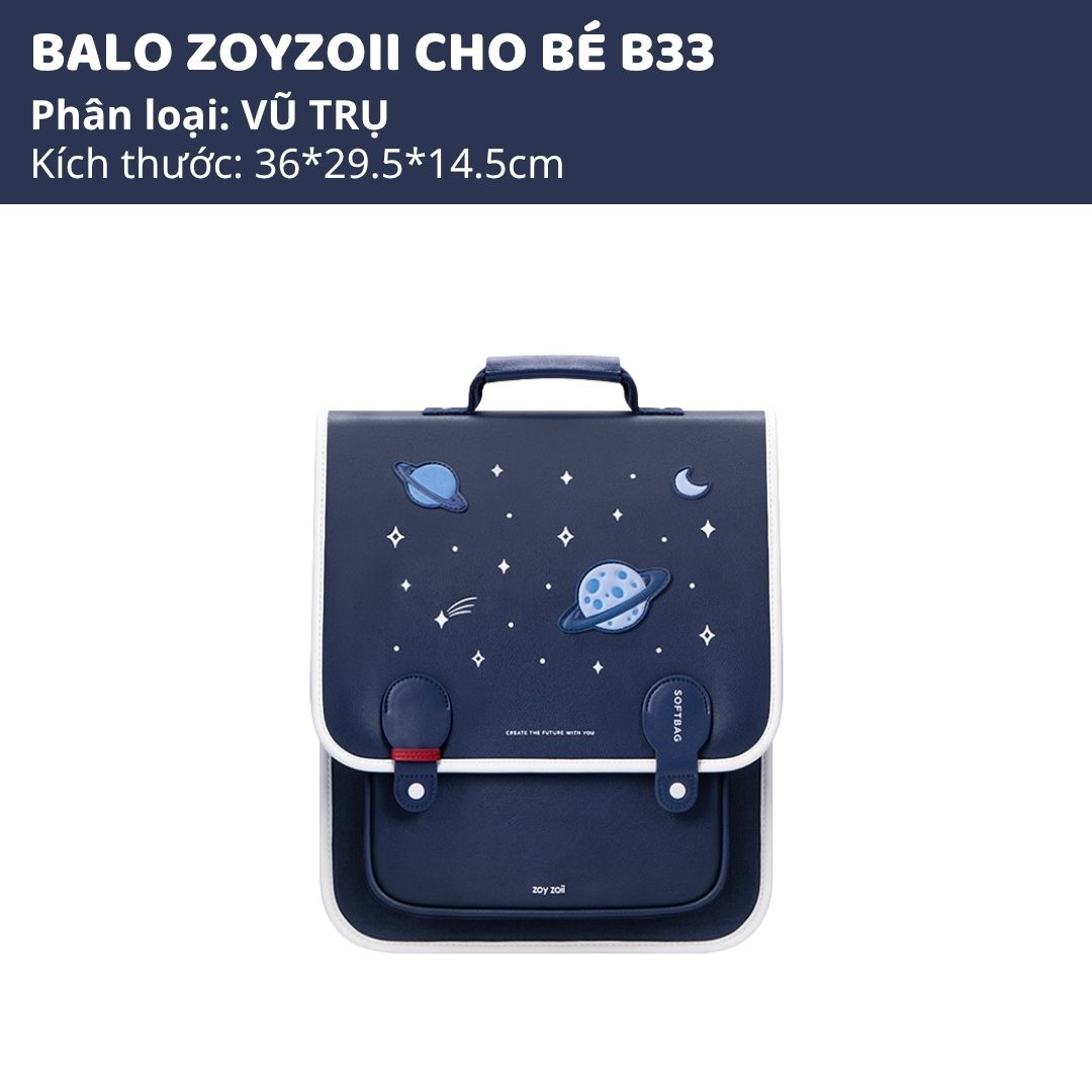 Balo Chống Gù Cho Bé Tiểu Học Zoyzoii Vintage Backpack B33 Vũ Trụ