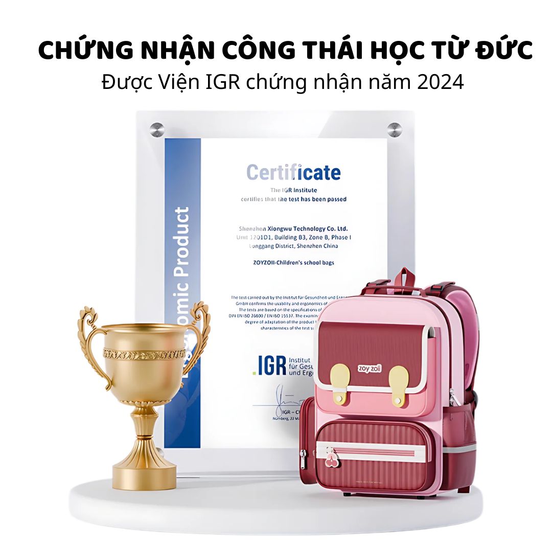 Balo Chống Gù Cho Bé Tiểu Học Zoyzoii Air Elastic Backpack B88-A Màu Hồng