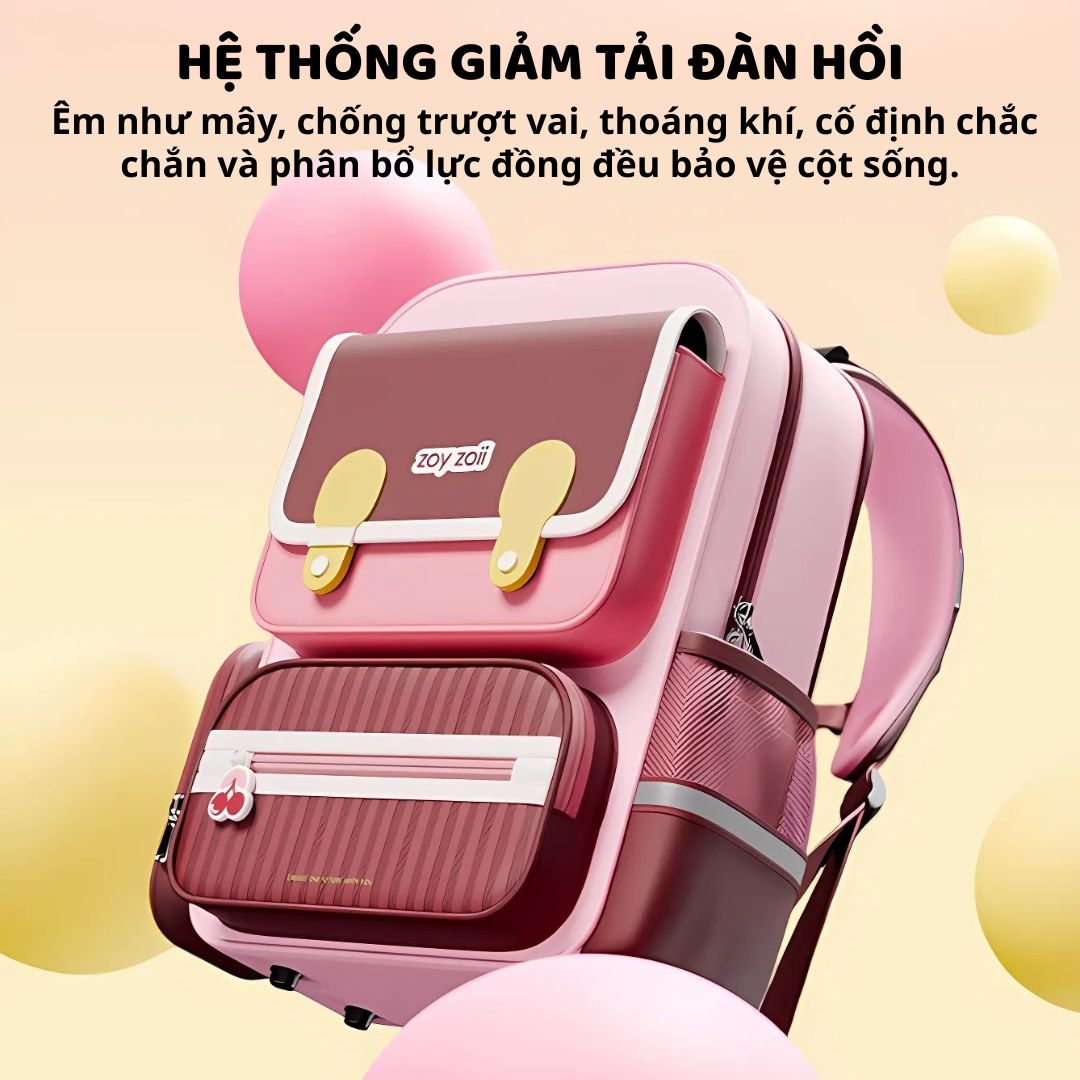 Balo Chống Gù Cho Bé Tiểu Học Zoyzoii Air Elastic Backpack B88-A Màu Vàng