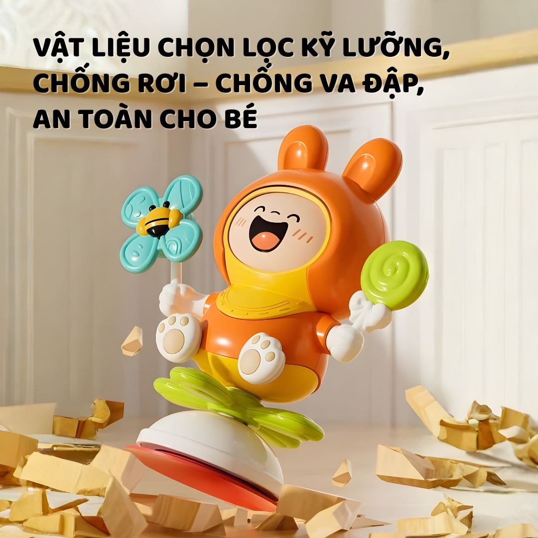 Đồ Chơi Thỏ Nhảy Múa Thay Đổi Biểu Cảm Goodway Rabbit- Màu Xám 3m+