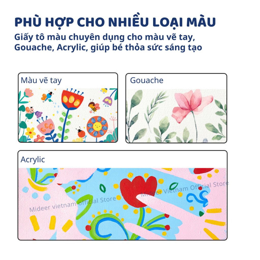 Giấy Vẽ A3 Cho Bé Mideer Premium Paint Paper Pad 3+