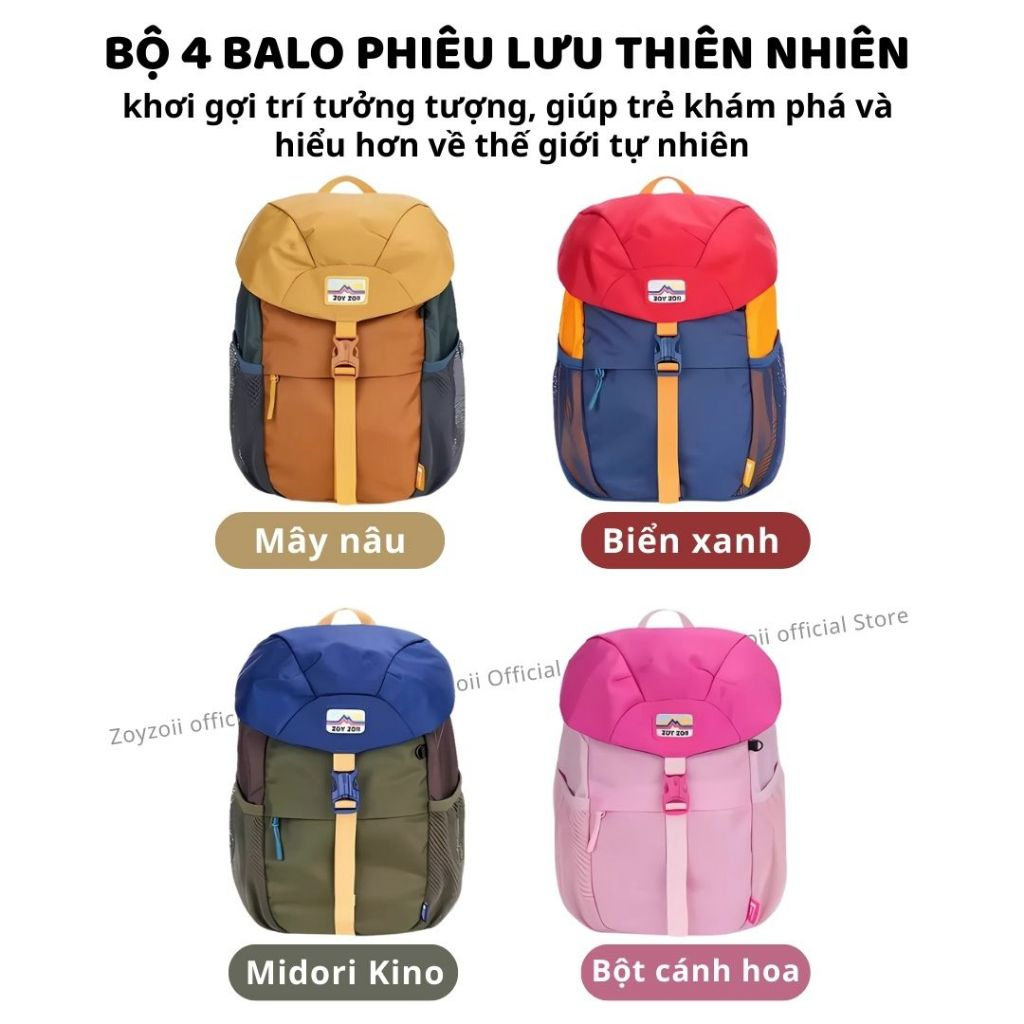 Balo Du Lịch Cho Bé Zoyzoii Natural Adventure Series B73 Màu Hồng