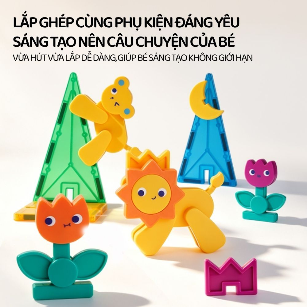 Đồ Chơi Gạch Xếp Hình Nam Châm Cho Bé Mideer Wonder Kingdom Magnetic Tiles 3+