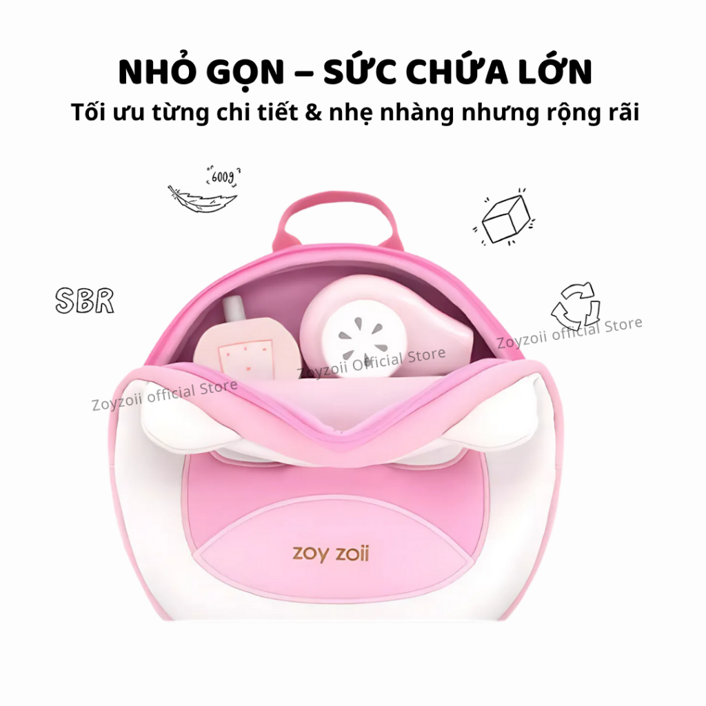 Balo Cho Bé Mầm Non Zoyzoii Animal Series B32 Thỏ Xám