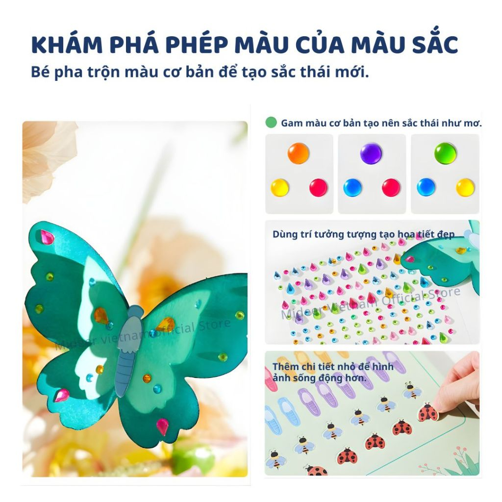 Đồ Chơi Thủ Công Sáng Tạo Vườn Hoa Giấy Mideer Fantasy Butterfly Garden 3+