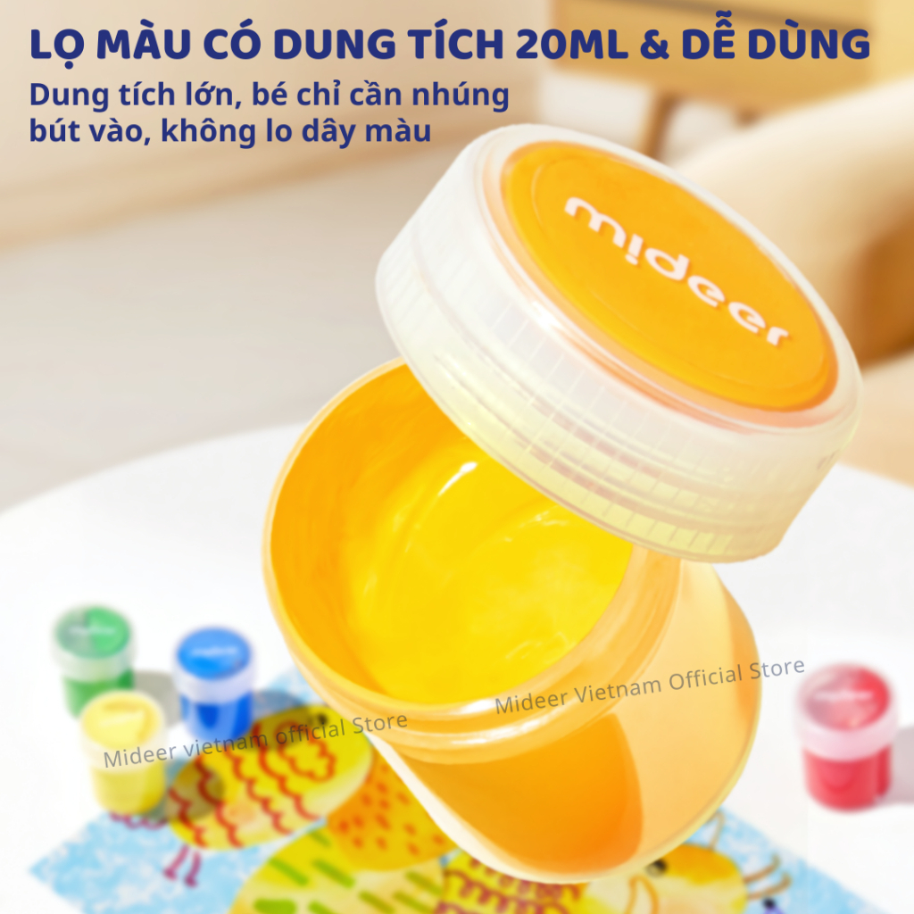 Màu Vẽ Sơn Dầu Gouache Mideer Portable Gouache Paint Bucket Set 3+