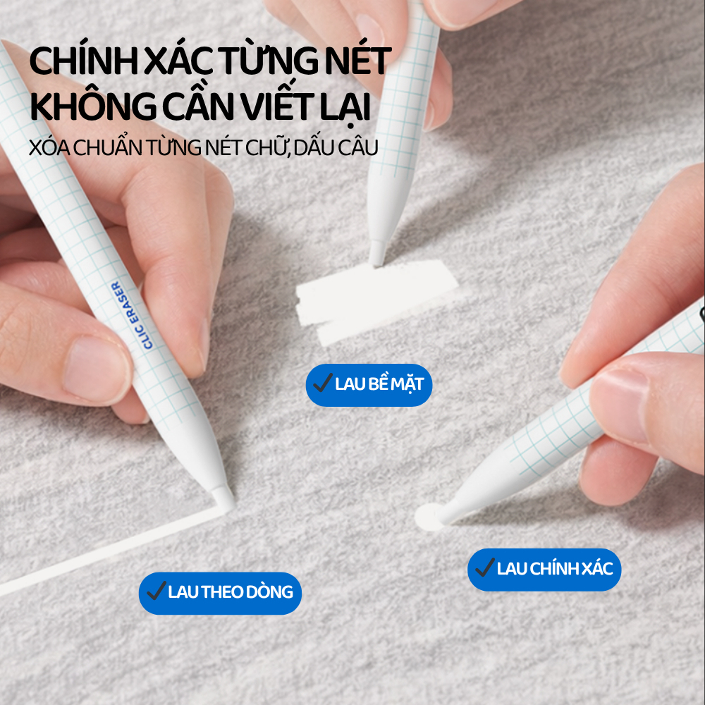 Gôm Tẩy Dạng Bút Siêu Sạch Cho Bé Mideer Clic Eraser 3+