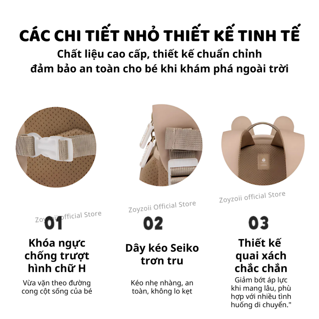 Balo Cho Bé Mầm Non Zoyzoii Forest Animal Backpack B38- Thỏ Xám
