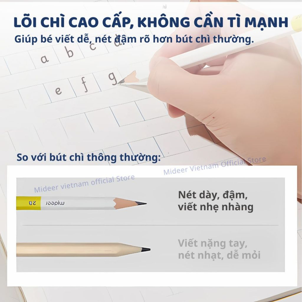 Bút Chì 2B Cho Bé Mideer Fine Hex Pencil