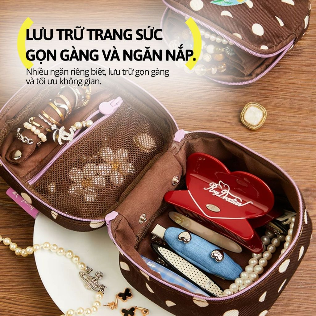 Túi Đựng Trang Sức Đa Năng Hugz 2in1 Charm Pouch- Sea Salt Lemon