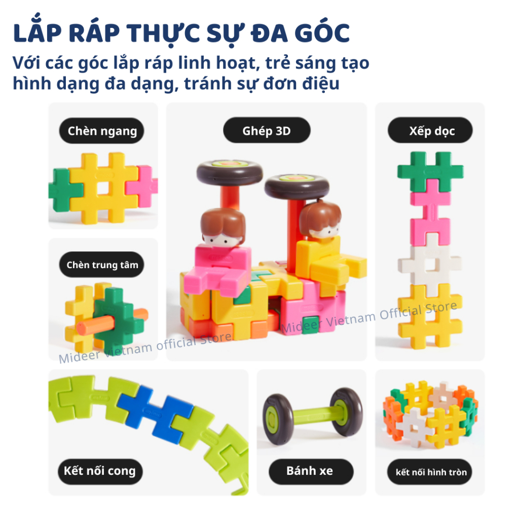 Đồ Chơi Lắp Ghép 3D Mideer Waffle Building Blocks 3+
