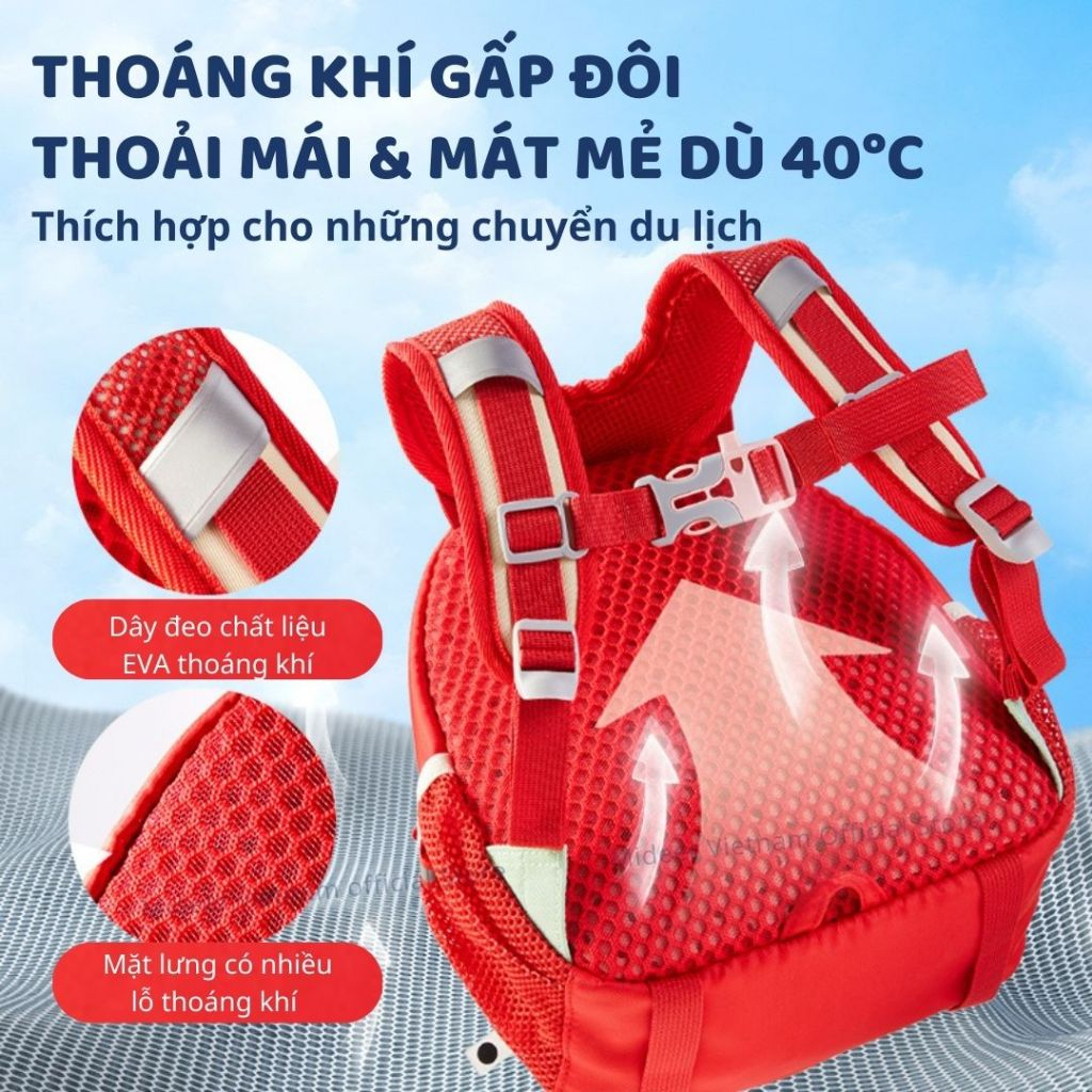Balo Cho Bé Mầm Non Siêu Nhẹ Màu Nâu Mideer Outing Kids Backpack 1-5 Tuổi