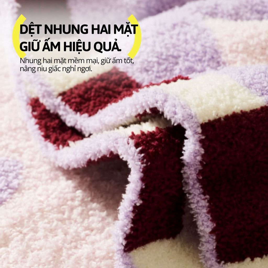 Chăn Nhung Hai Mặt Milk Cap Blanket- Butter Holiday