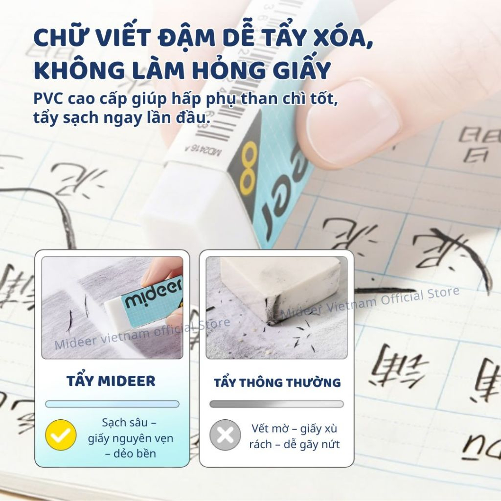 Tẩy Bút Chì Siêu Sạch Không Vụn Mideer Clean Eraser 3+